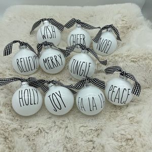 Farmhouse black white checkered Ornaments
